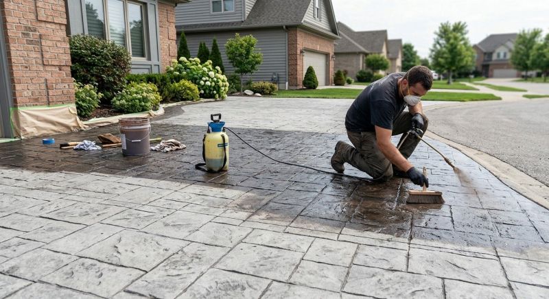 Driveway Concrete Staining in Dallas, TX