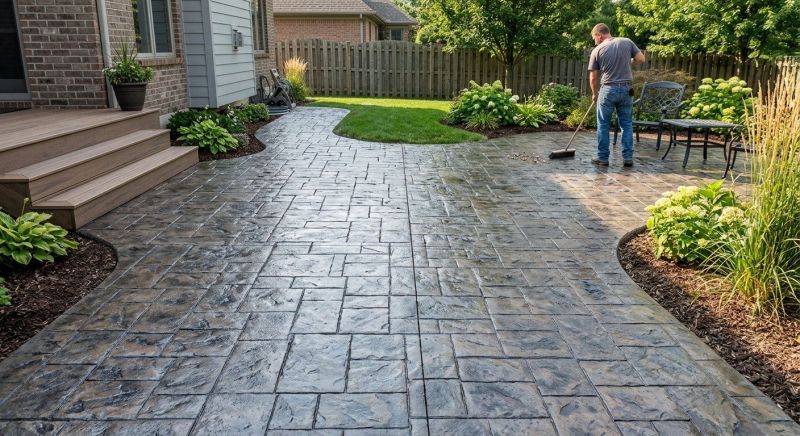 Stamped Concrete Patio Installation in Frisco, TX